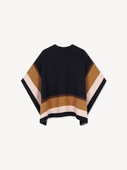 Chloé Blue Knitted Logo Poncho Cape - Image 2 of 3