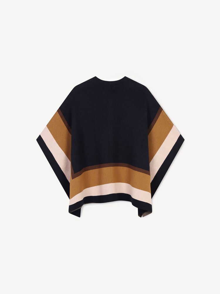 Chloé Blue Knitted Logo Poncho Cape - Image 2 of 3