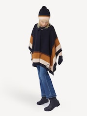 Chloé Blue Knitted Logo Poncho Cape - Image 3 of 3