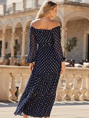 Sosandar Blue Petite Petite Contrast Trim Kimono Sleeve Dress - Image 2 of 5