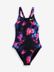 Nike Black Hydrastrong Multi Print Fastback One Piece Swimsuit - Image 5 of 7
