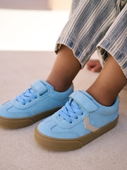 Blue Standard Fit (F) Touch Fastening Elastic Lace Trainers - Image 1 of 7