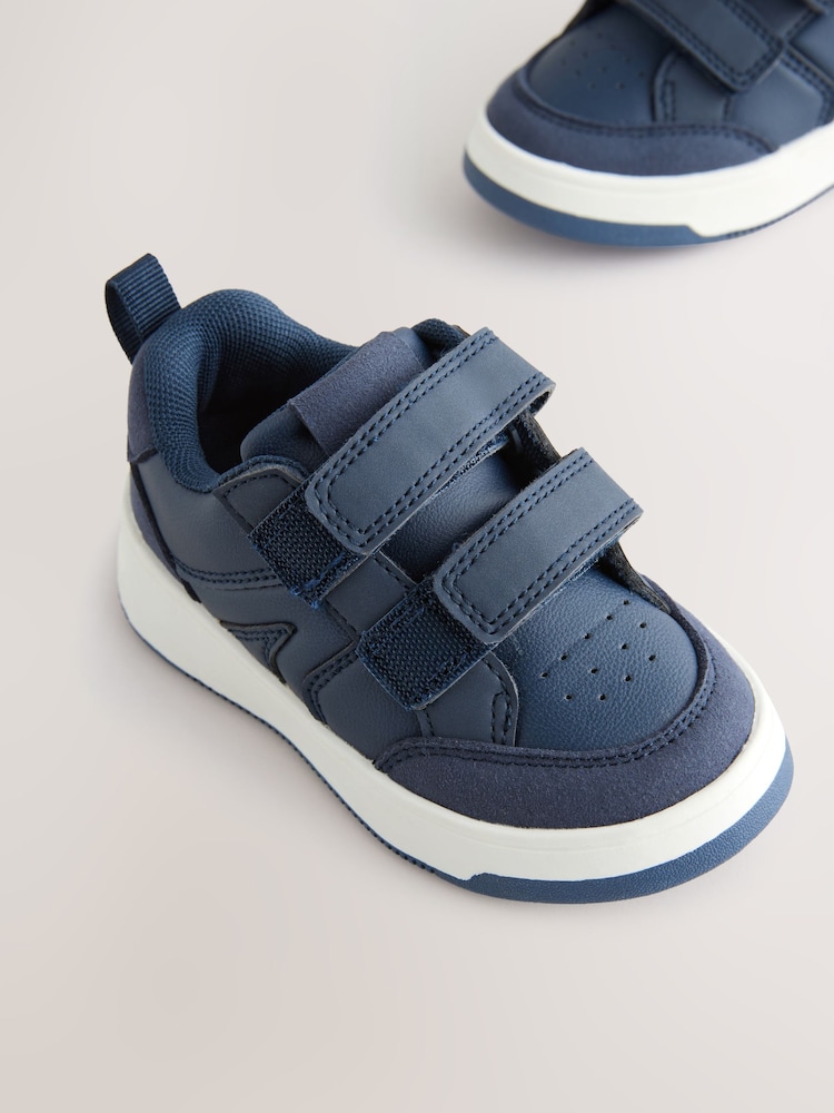Navy Standard Fit (F) Touch Fastening Two Strap Trainers - Image 3 of 7
