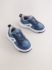 Blue Standard Fit (F) Elastic Lace Trainers - Image 1 of 5