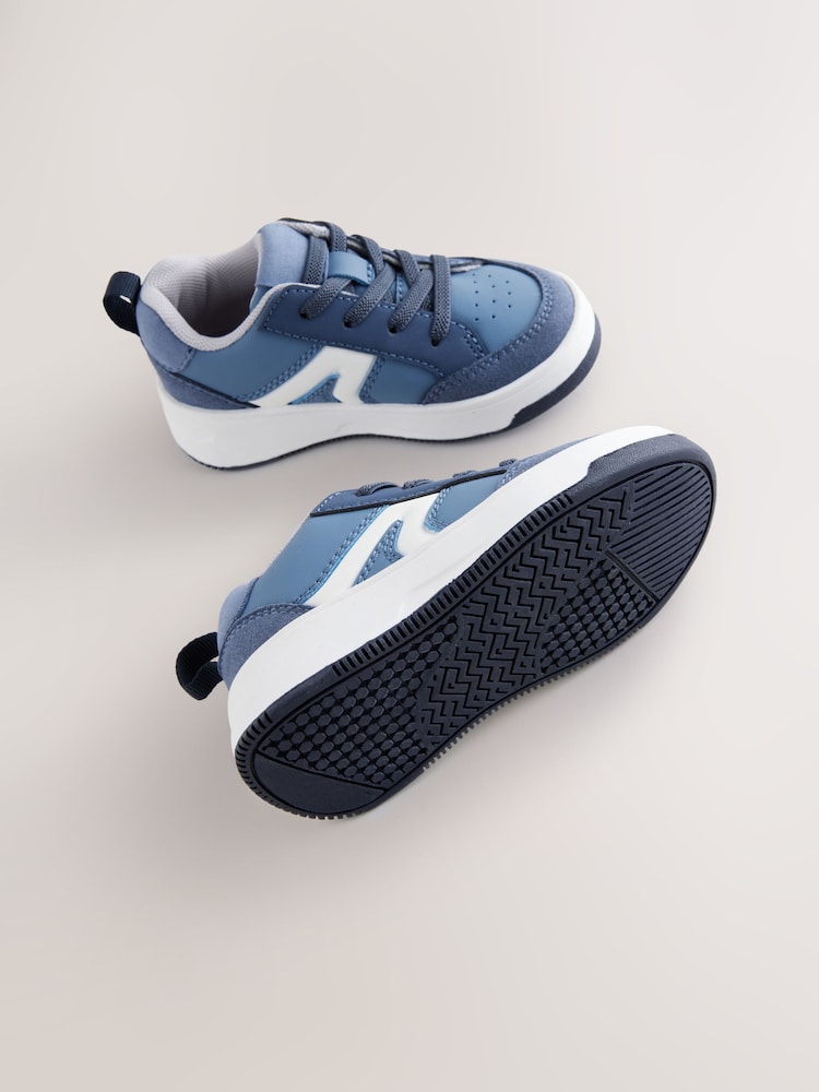 Blue Standard Fit (F) Elastic Lace Trainers - Image 4 of 5