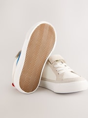 White/Blue Standard Fit (F) Touch Fastening Chevron Trainers - Image 5 of 5