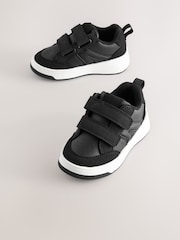 Black Standard Fit (F) Touch Fastening Two Strap Trainers - Image 1 of 5