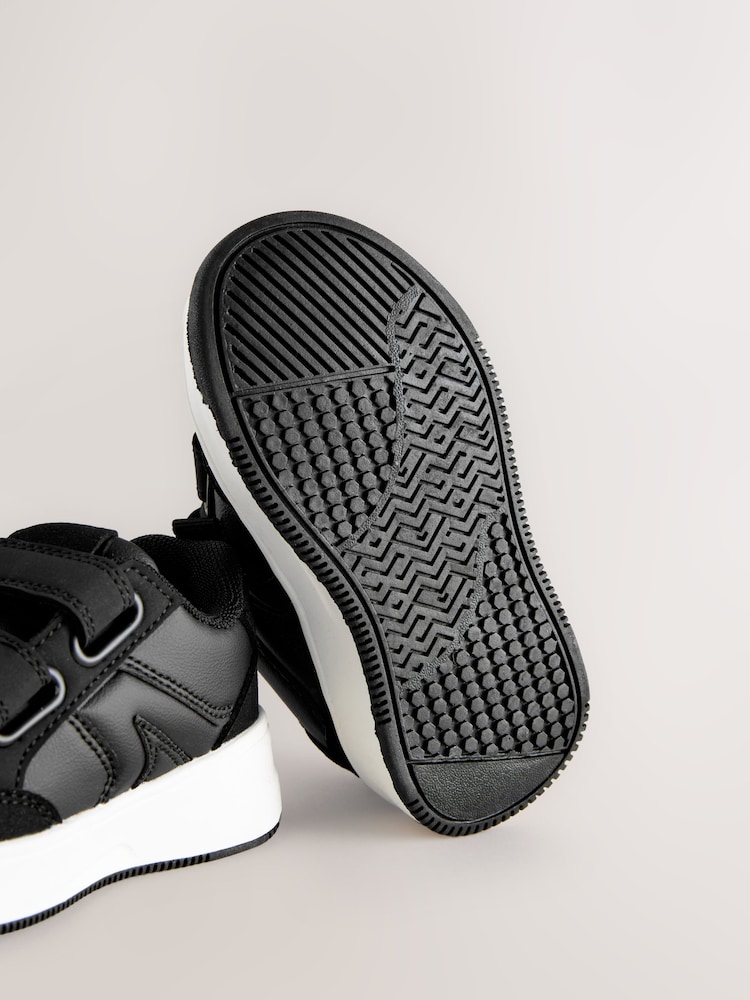 Black Standard Fit (F) Touch Fastening Two Strap Trainers - Image 5 of 5