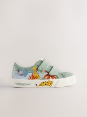 Verde Safari Animals - Pantofi sport cu velcro și două barete - Imaginea 2 din 6