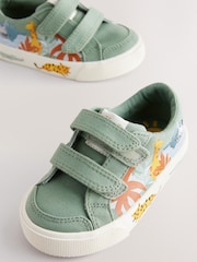 Verde Safari Animals - Pantofi sport cu velcro și două barete - Imaginea 3 din 6