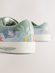 Verde Safari Animals - Pantofi sport cu velcro și două barete - Imaginea 4 din 6