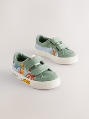 Verde Safari Animals - Pantofi sport cu velcro și două barete - Imaginea 6 din 6