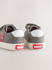 Grey Standard Fit (F) Spiderman Touch Fastening Elastic Lace Trainers - Image 3 of 5
