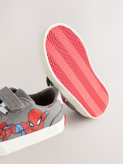 Grey Standard Fit (F) Spiderman Touch Fastening Elastic Lace Trainers - Image 5 of 5