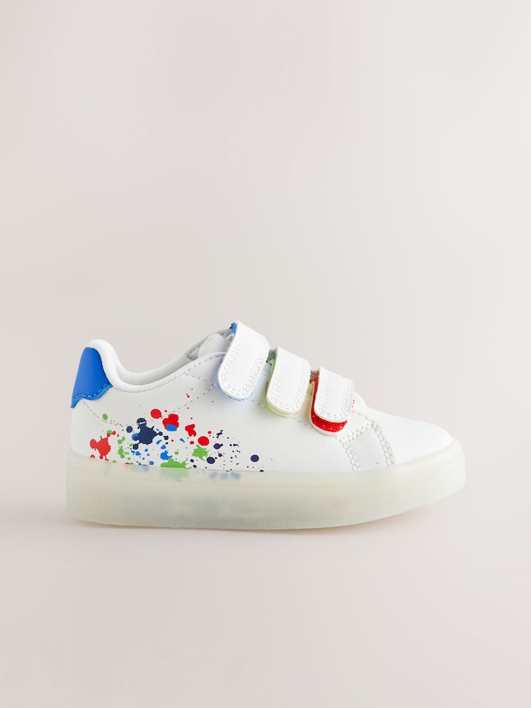 White Splat Light-Up Touch Fastening Trainers - Image 1 of 6