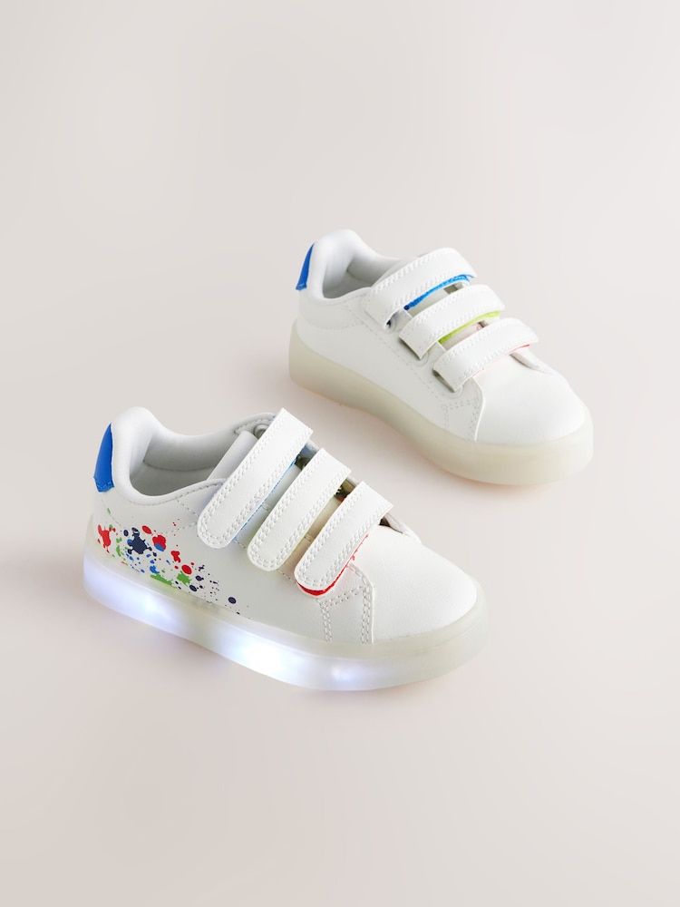 White Splat Light-Up Touch Fastening Trainers - Image 2 of 6