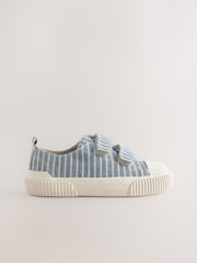Blue/White Stripe Two Strap Touch Fastening Trainers - Image 2 of 5