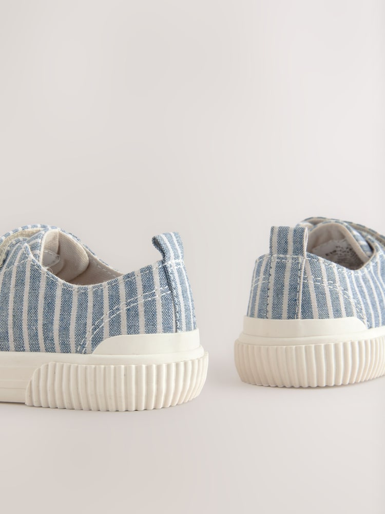 Blue/White Stripe Two Strap Touch Fastening Trainers - Image 3 of 5
