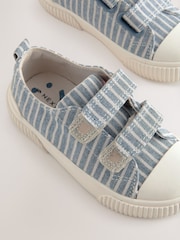 Blue/White Stripe Two Strap Touch Fastening Trainers - Image 4 of 5
