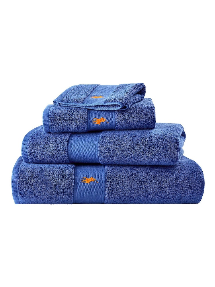 Ralph Lauren Iris Blue Polo Player Towel - Image 1 of 4 Ralph Lauren Iris Blue Polo Player Towel - Image 1 of 4