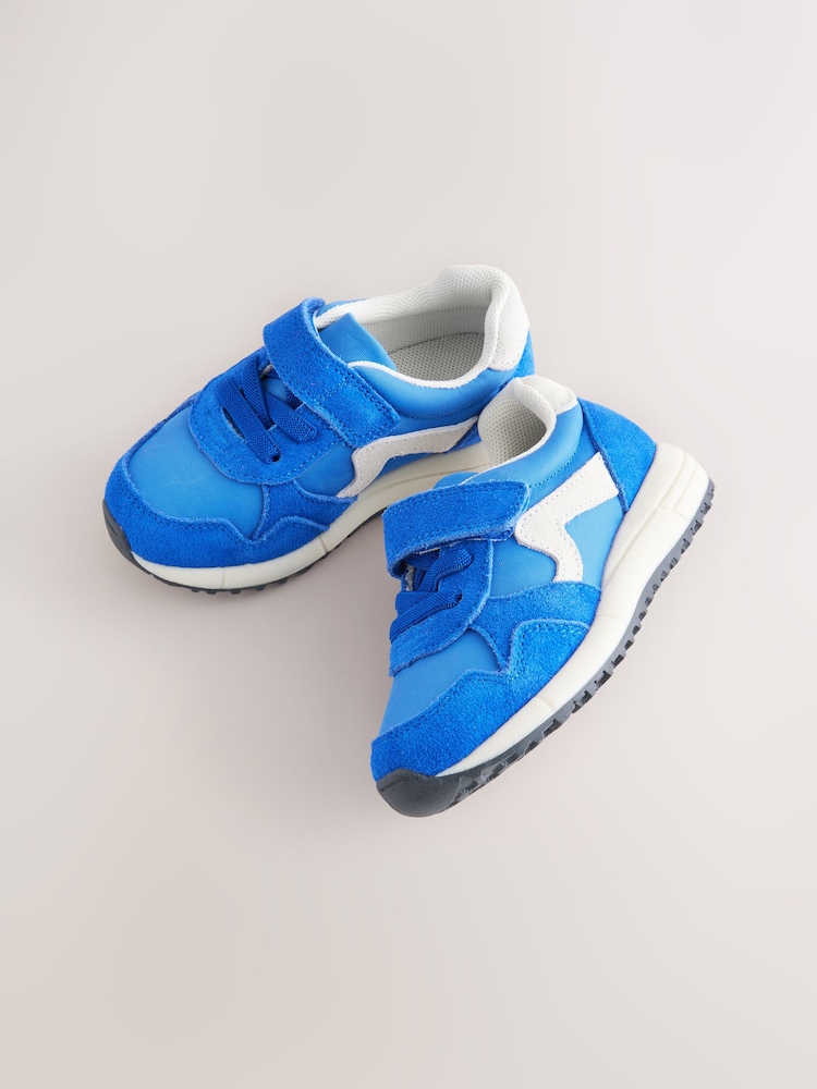 Blue Touch Fastening Elastic Lace Retro Trainers - Image 1 of 5