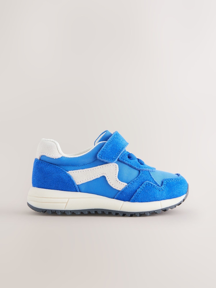 Blue Touch Fastening Elastic Lace Retro Trainers - Image 3 of 5