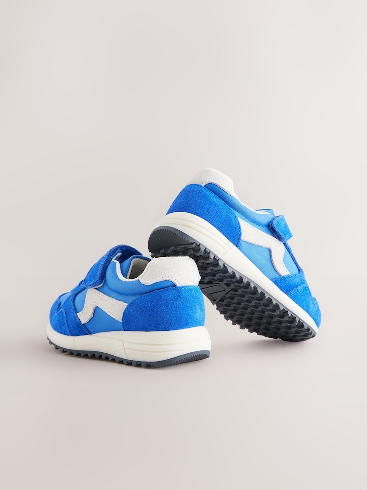 Blue Touch Fastening Elastic Lace Retro Trainers - Image 4 of 5