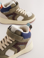 Khaki Green Touch Fastening Elastic Lace Hightop Boots - Image 7 of 7