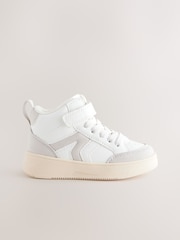 White Touch Fastening Elastic Lace Hightop Boots - Image 1 of 5