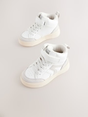 White Touch Fastening Elastic Lace Hightop Boots - Image 2 of 5