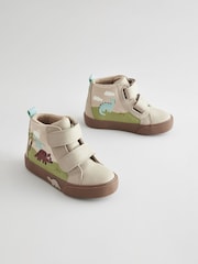 Neutral Dinosaur Standard Fit (F) Warm Lined Touch Fastening Boots - Image 1 of 6