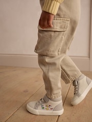 Grey Standard Fit (F) Paw Patrol Elastic Lace High Top Trainers - Image 2 of 8