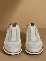 Russell & Bromley Neutral San Giusto Oxford Laceless Sneakers - Image 3 of 7