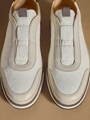 Russell & Bromley Neutral San Giusto Oxford Laceless Sneakers - Image 4 of 7