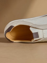 Russell & Bromley Neutral San Giusto Oxford Laceless Sneakers - Image 6 of 7
