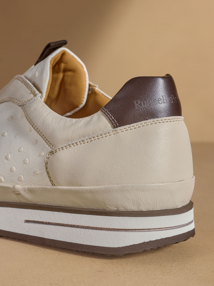 Russell & Bromley Neutral San Giusto Oxford Laceless Sneakers - Image 7 of 7