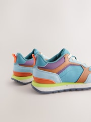 Blue Colourblock Standard Fit (F) Elastic Lace Trainers - Image 6 of 8