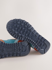 Blue Colourblock Standard Fit (F) Elastic Lace Trainers - Image 7 of 8