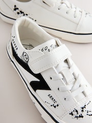 White Graffiti Standard Fit (F) Touch Fastening Elastic Lace Trainers - Image 5 of 5