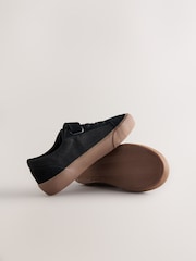 Black Standard Fit (F) Touch Fastening Elastic Lace Trainers - Image 3 of 5