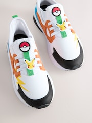 White Colourblock Standard Fit (F) Pokemon Elastic Lace Trainers - Image 1 of 5