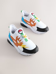 White Colourblock Standard Fit (F) Pokemon Elastic Lace Trainers - Image 3 of 5