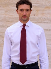 Savile Row Company Maroon Red Twill Pure Silk Tie - Image 1 of 2