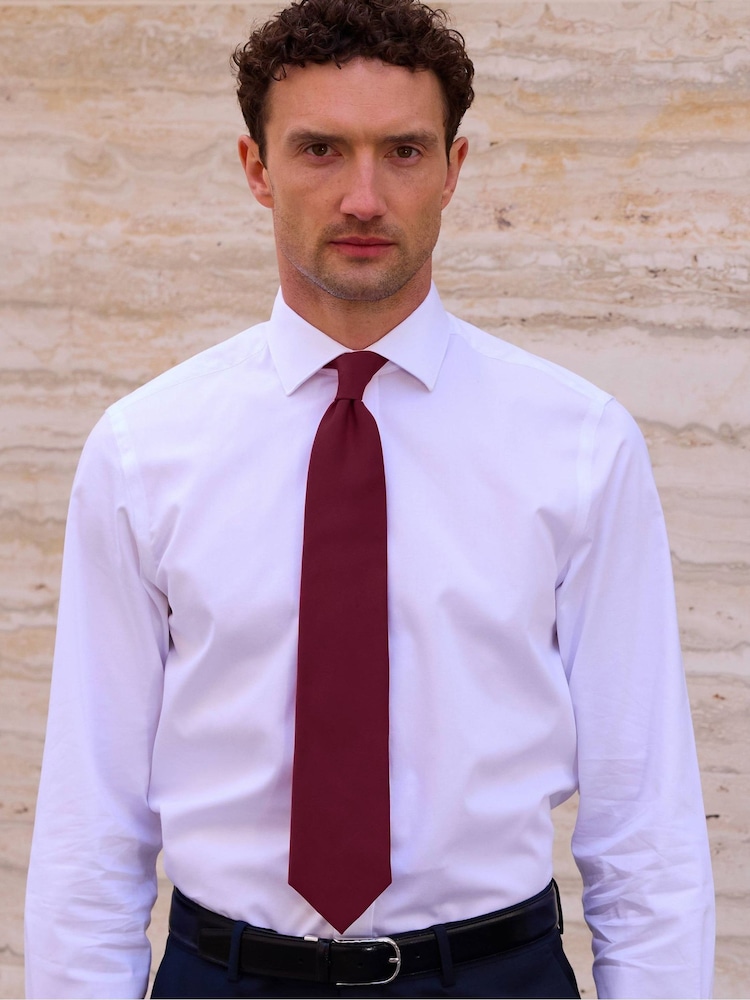 Savile Row Company Maroon Red Twill Pure Silk Tie - Image 1 of 2 Savile Row Company Maroon Red Twill Pure Silk Tie - Image 1 of 2