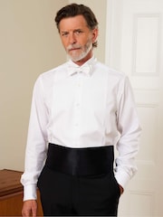 Savile Row Company White Pure Silk Self Bow Tie - Image 2 of 2