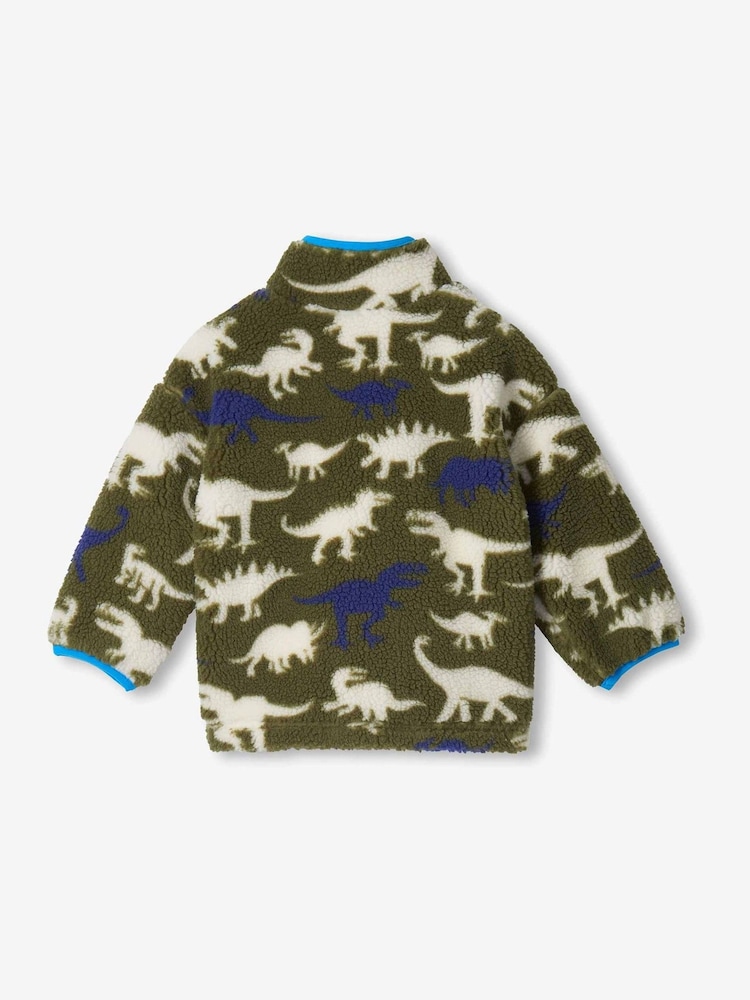 Hatley Green Dino Silhouette Faux Sherpa Jacket - Image 2 of 3 Hatley Green Dino Silhouette Faux Sherpa Jacket - Image 2 of 3