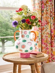 Lucy Tiffney Pink Flower Footed Handle Vase - Image 1 of 5