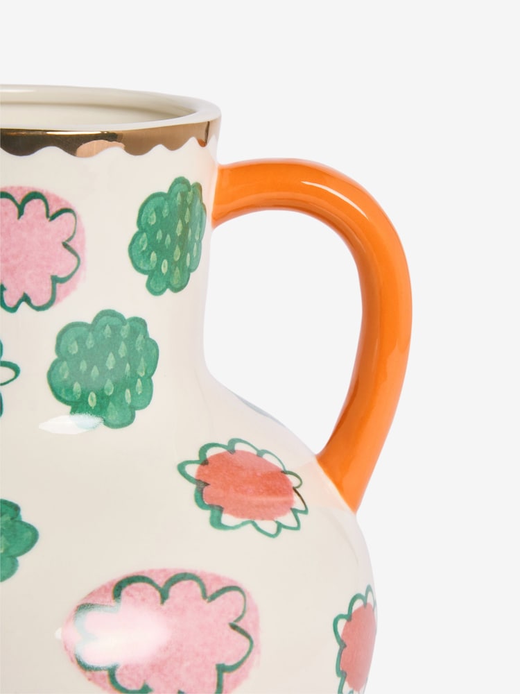 Lucy Tiffney Pink Flower Footed Handle Vase - Image 5 of 5