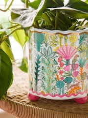Lucy Tiffney Cream/Pink/Green Floral Animal Planter - Image 3 of 5