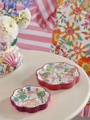 Lucy Tiffney Set of 2 Pink/Orange Trinket Trays - Image 1 of 5